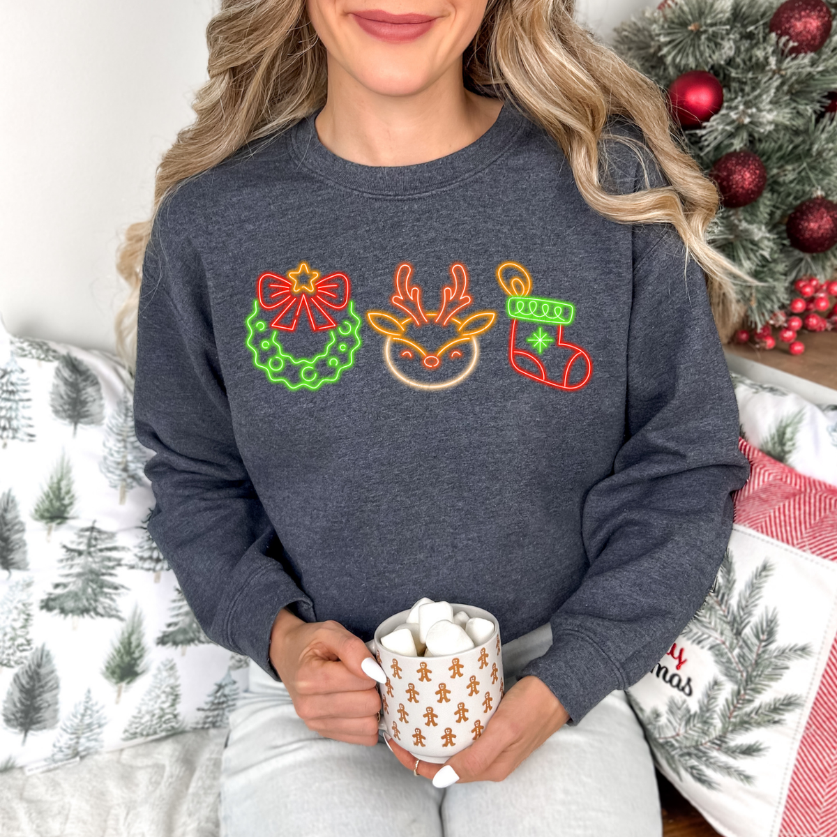 Neon Christmas 68011 DTF Transfer