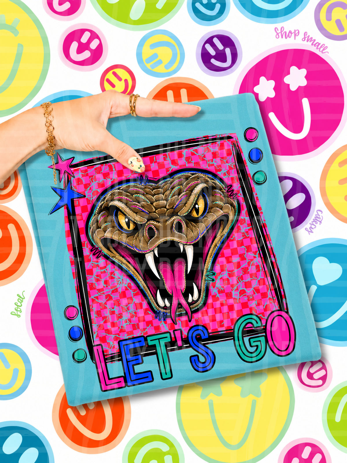 Lets go snakes candy mascots (Caplinger) DTF transfer