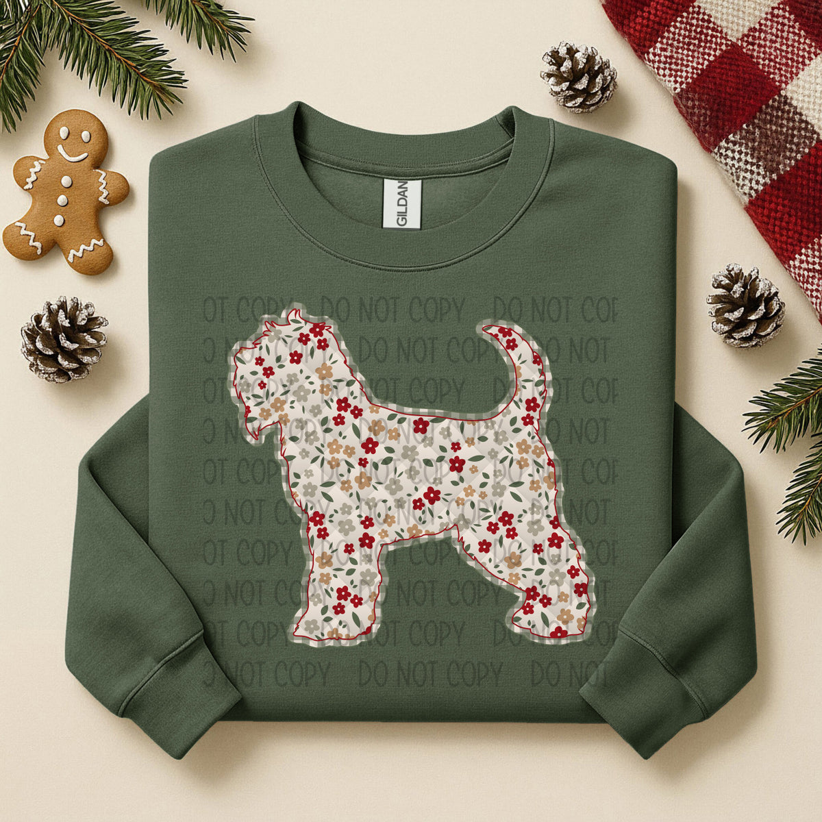 Wheaten Terrier Floral (SWD) DTF TRANSFER