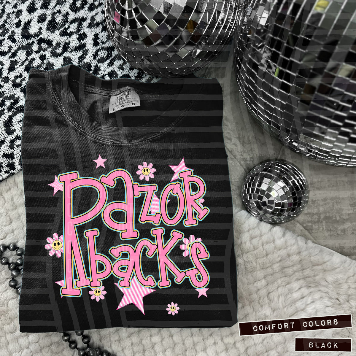 Razorbacks Pink Flowers And Stars 108016 DTF transfer