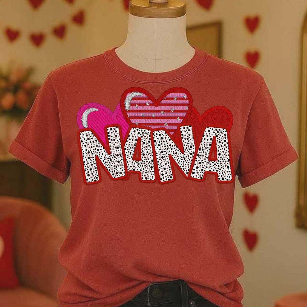 Nana Dalmatian and hearts (city) DTF transfer