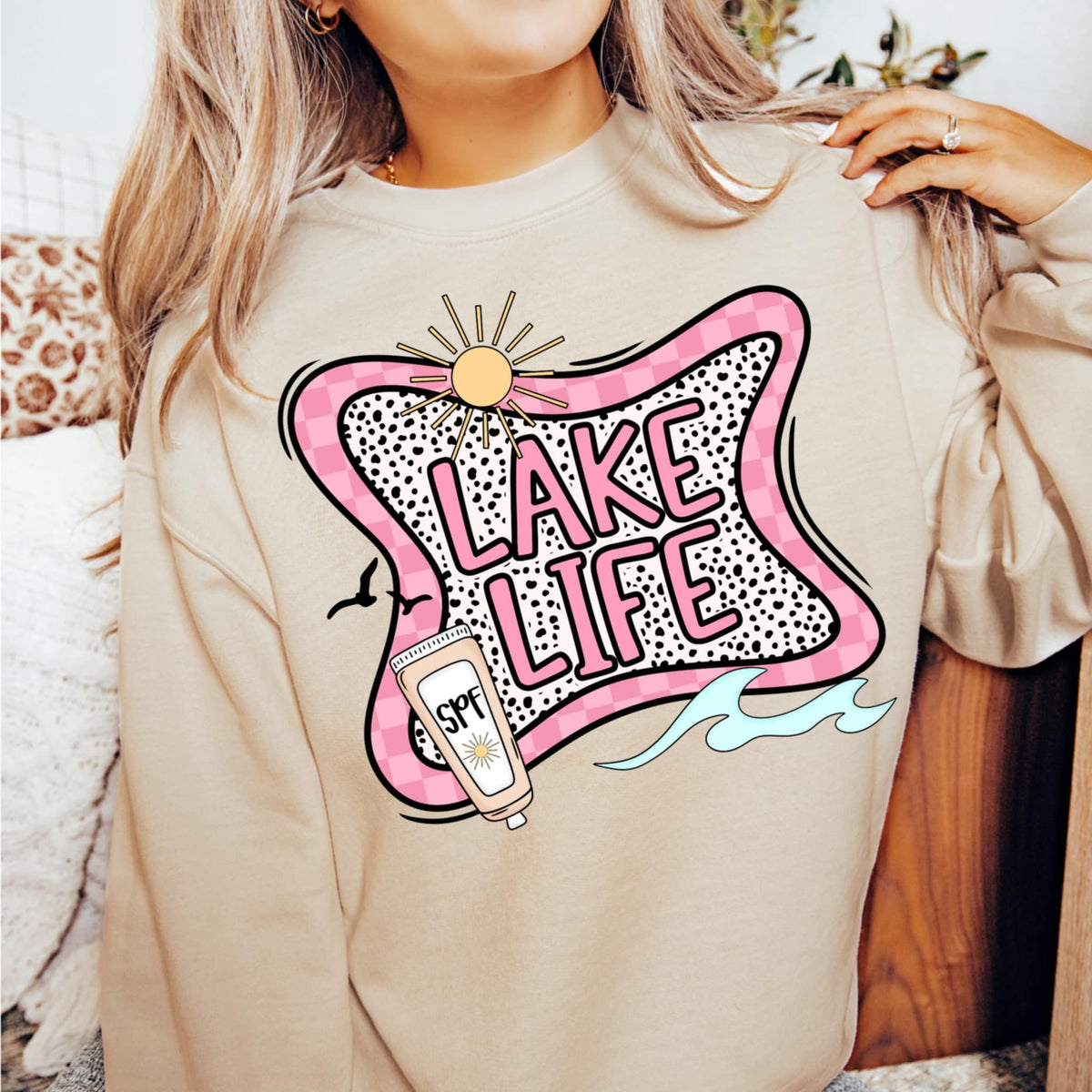 Lake life pink border (CMD) 97814 DTF transfer