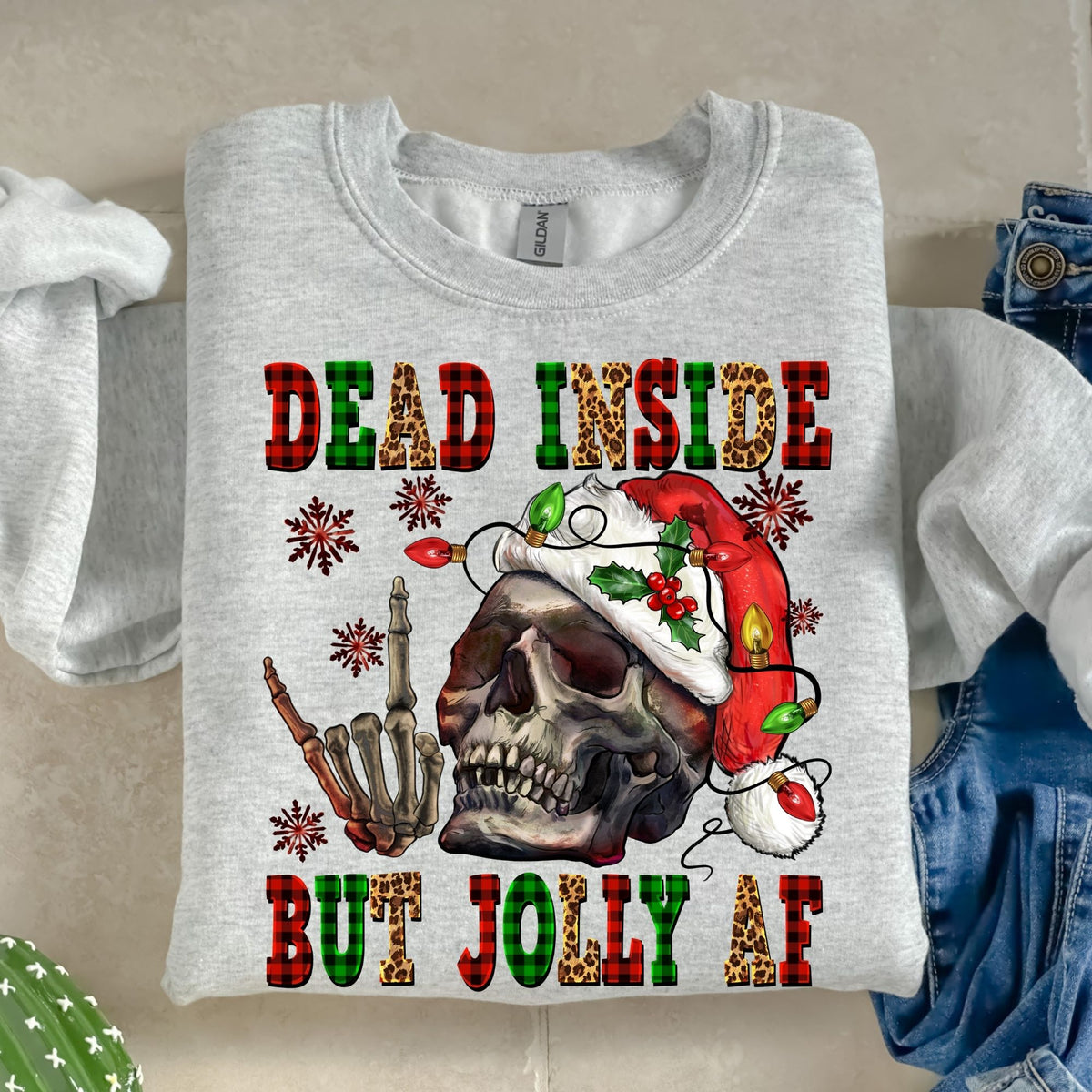 Dead Inside but Jolly-38603-DTF transfer