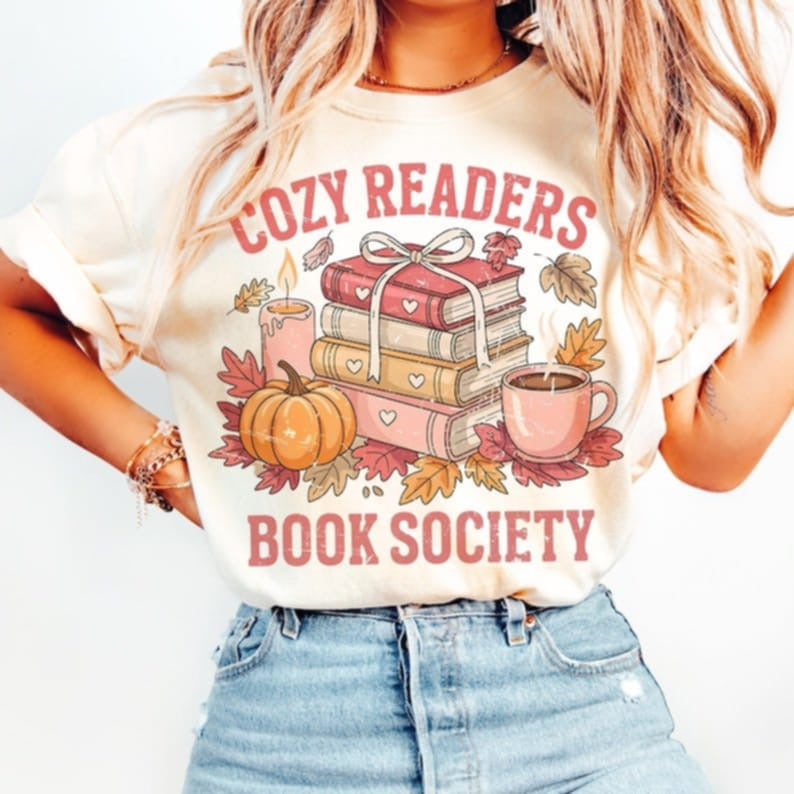 Cozy readers book society 107796 DTF transfer