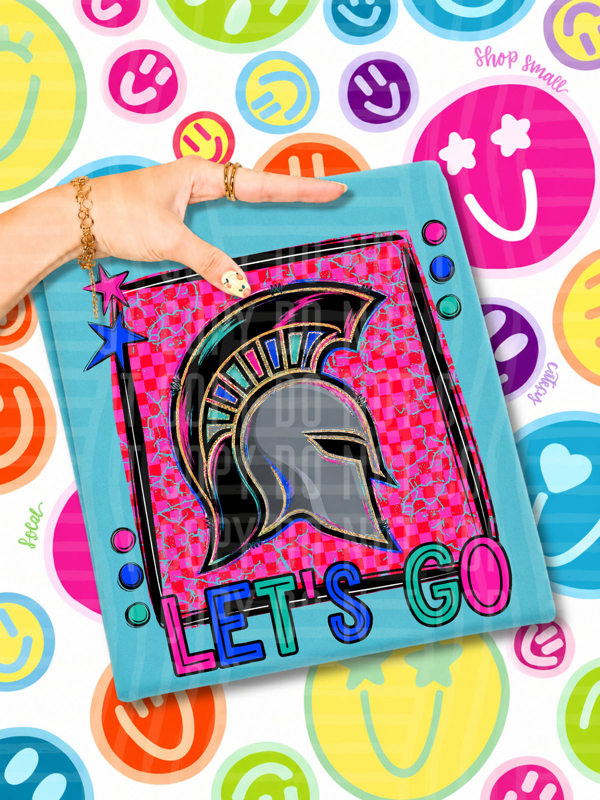 Lets go Spartans candy mascots (Caplinger) DTF transfer