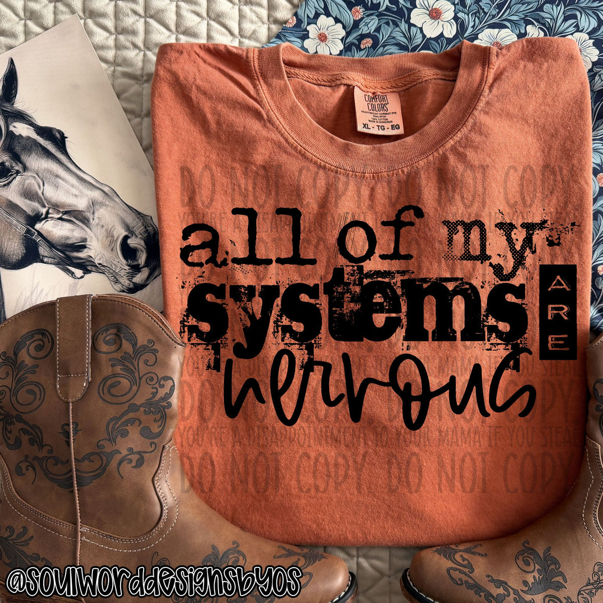 All of my systems are nervous BLACK (SWD) DTF Transfer