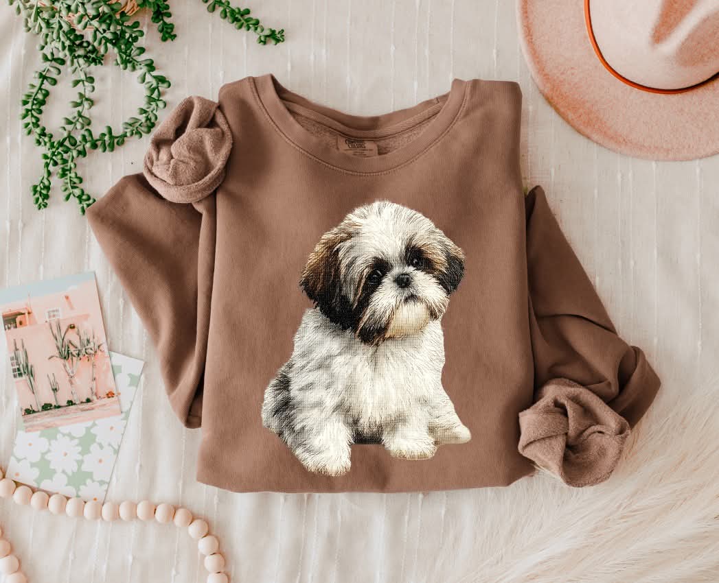 Needlepoint Shih Tzu (s&g) DTF Transfer