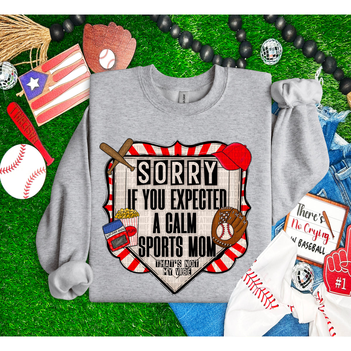 Sorry if you expected a calm sports mom baseball 93802 DTF transfer