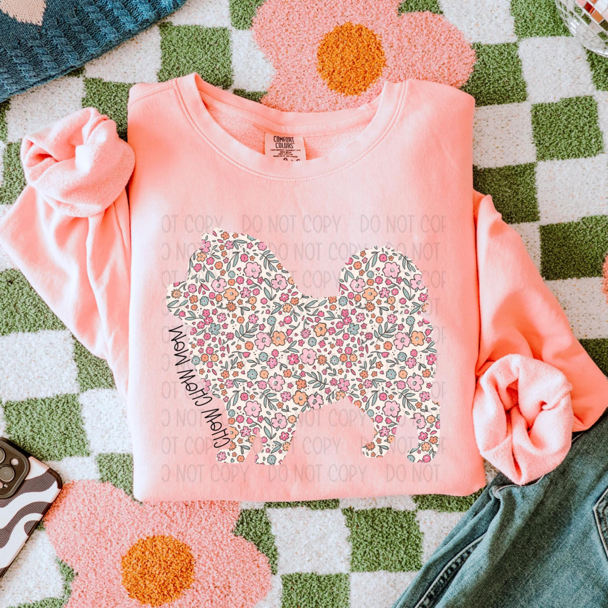 Chow chow mom floral puppy (S&G) 90200 DTF transfer