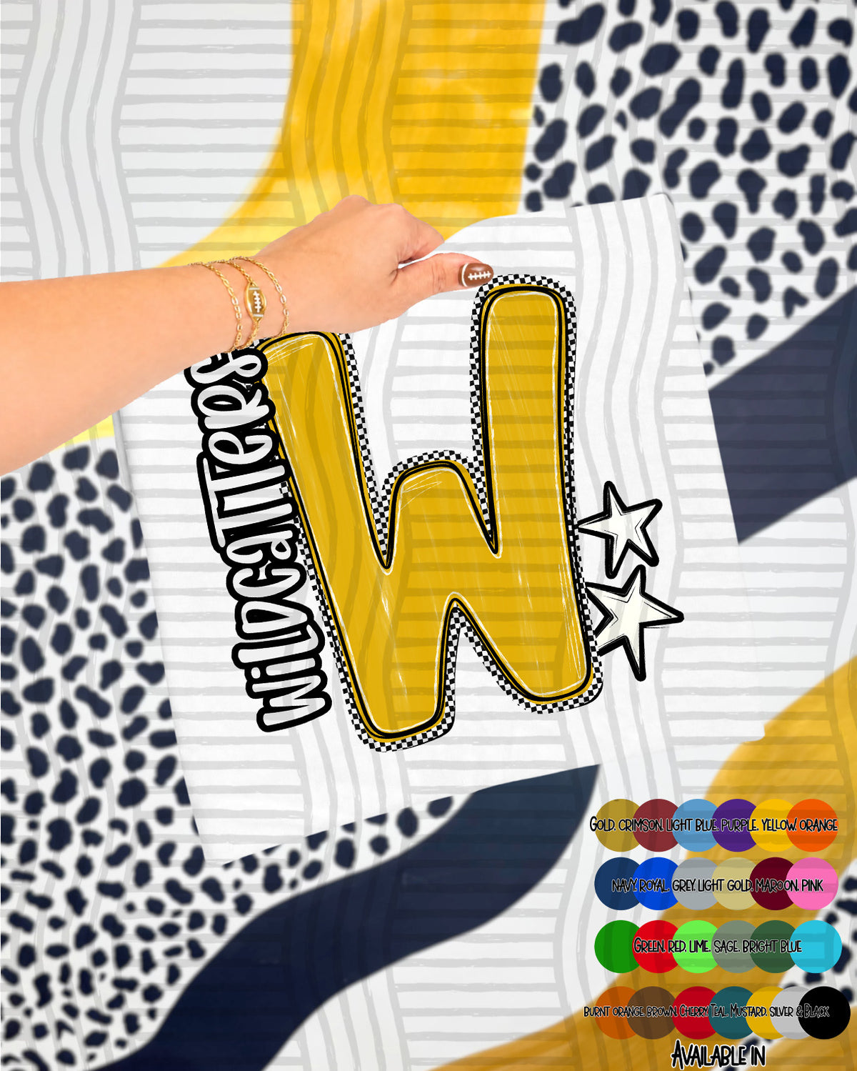 Wildcatters Checker Crush Yellow (Caplinger) DTF transfer