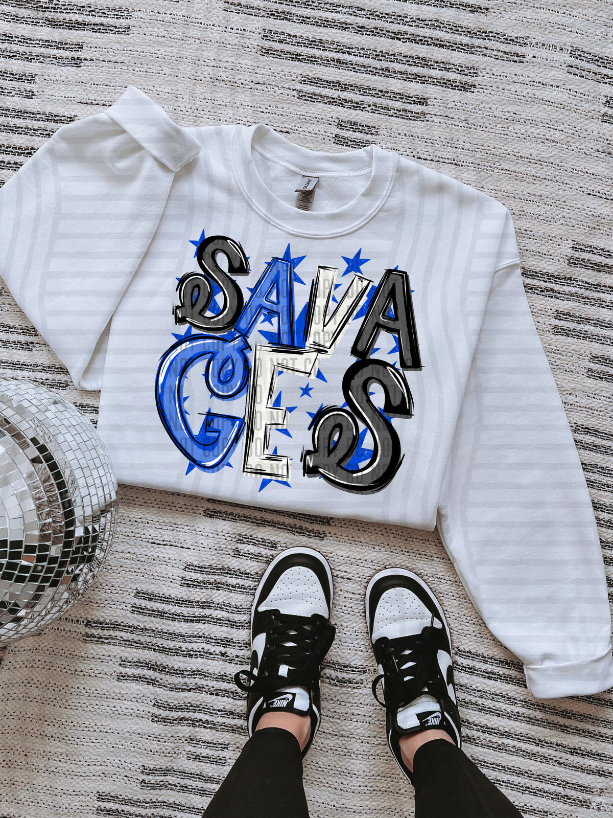 savages black and blue with blue stars (caplinger) DTF Transfer