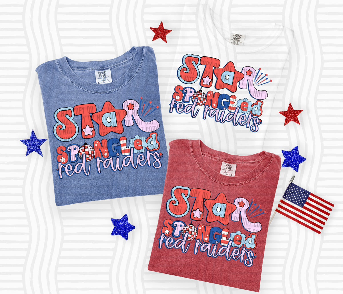 red raiders star spangled banner (Caplinger) DTF Transfer