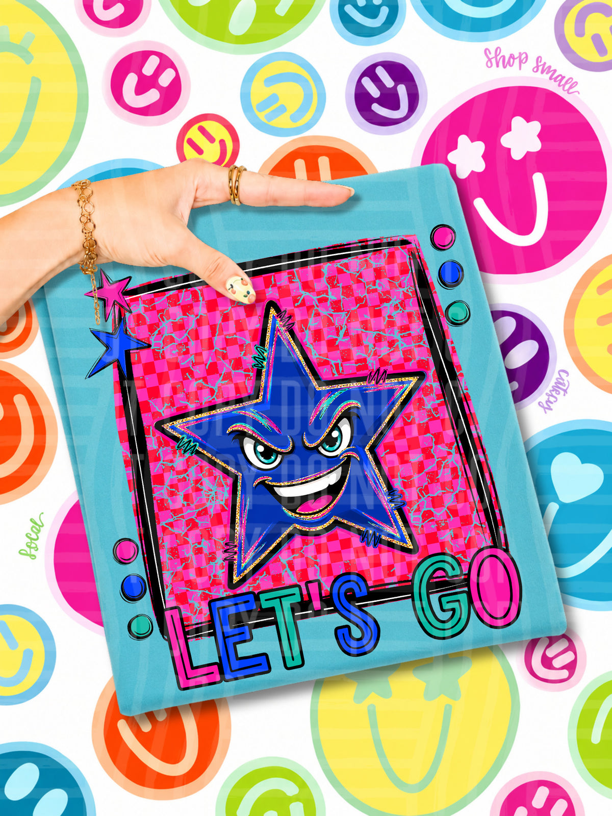 Lets go stars candy mascots (Caplinger) DTF transfer
