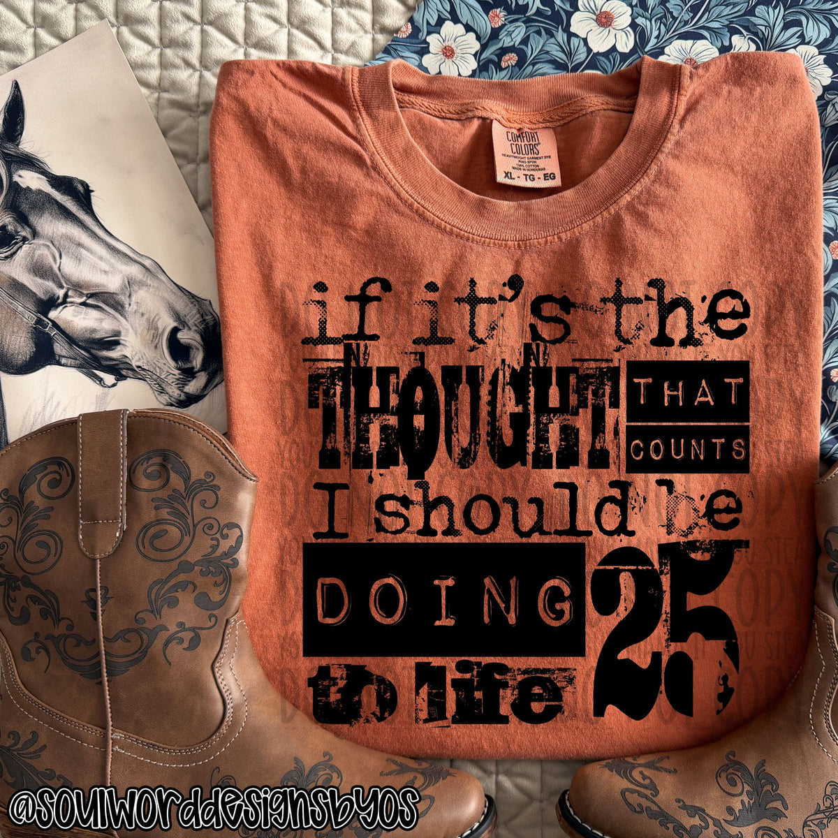 If it's the thought that counts BLACK (SWD) DTF Transfer