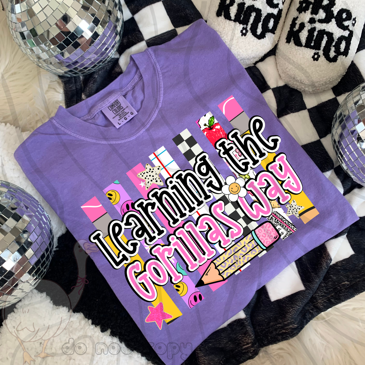 Learning the gorillas way school stripes (DKD) DTF Transfer