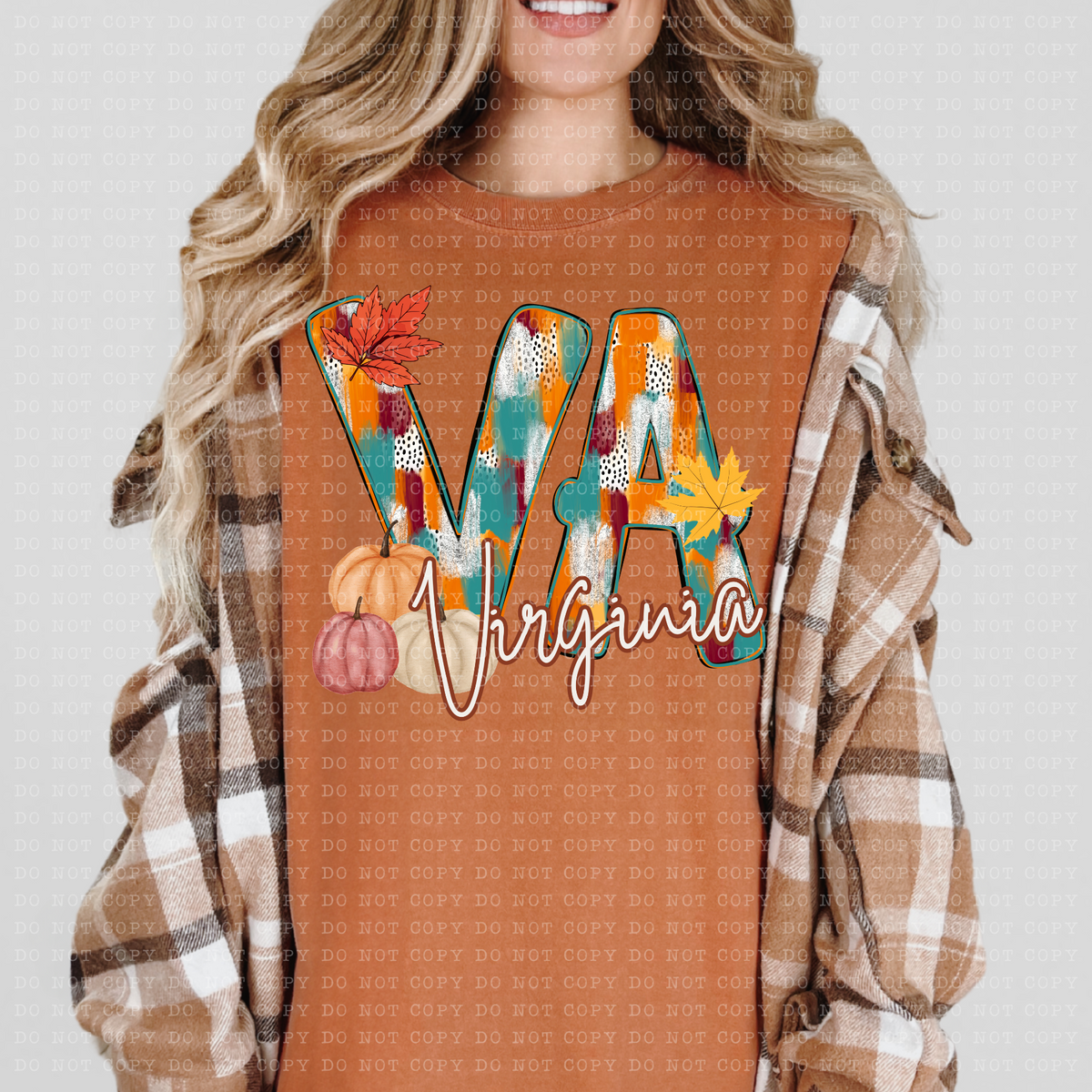 VA Virginia Fall Watercolor 59816 DTF Transfer