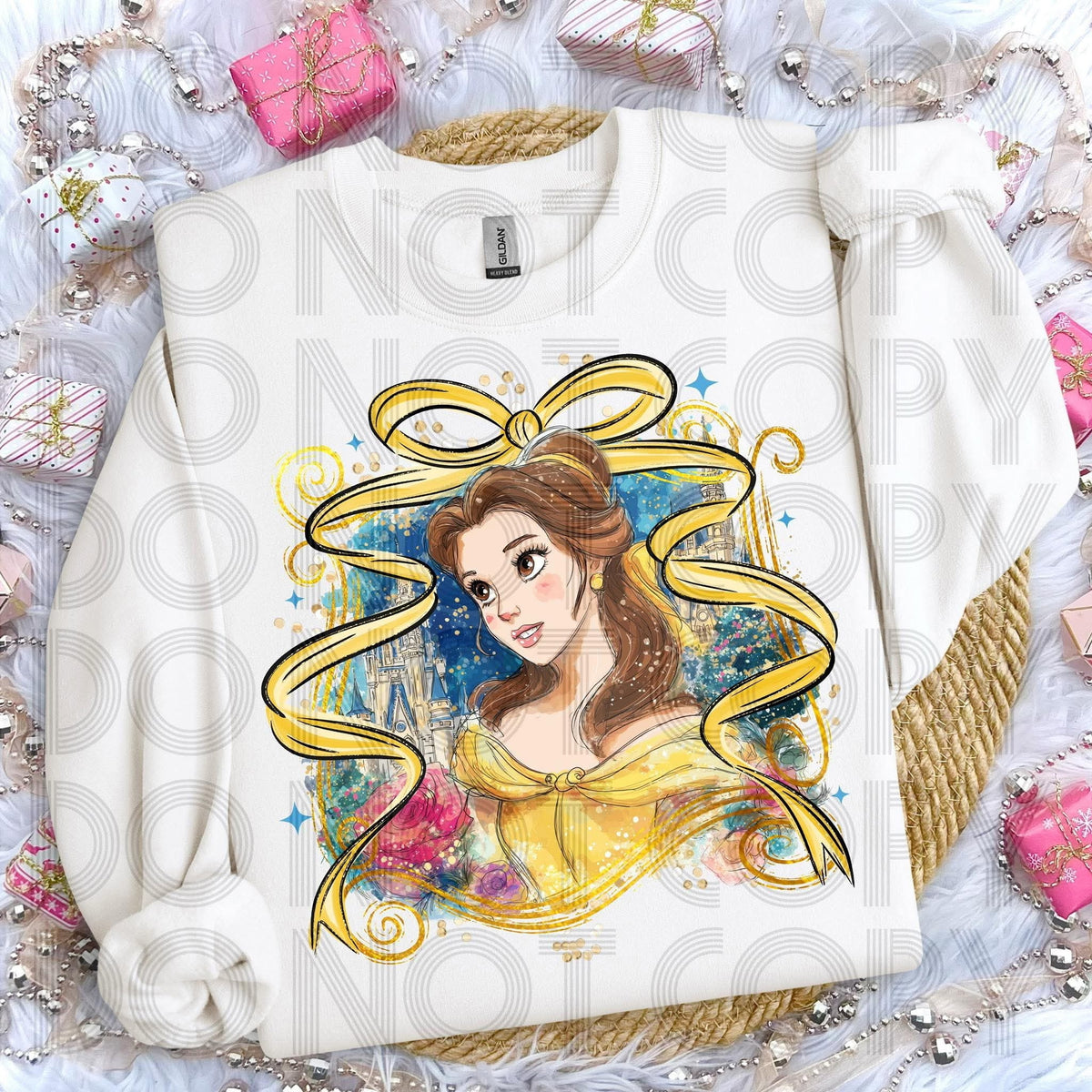 Yellow Dress princess and bow (SSD/renewed) DTF transfer
