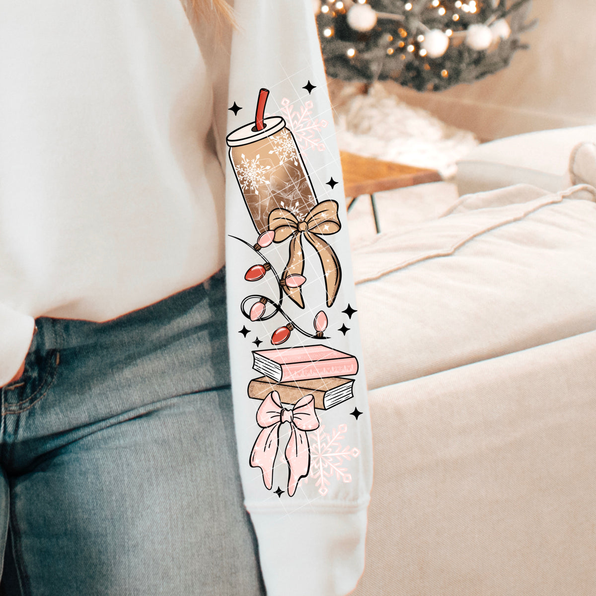 All I want for Christmas books (SLEEVE) (CSC) DTF transfer