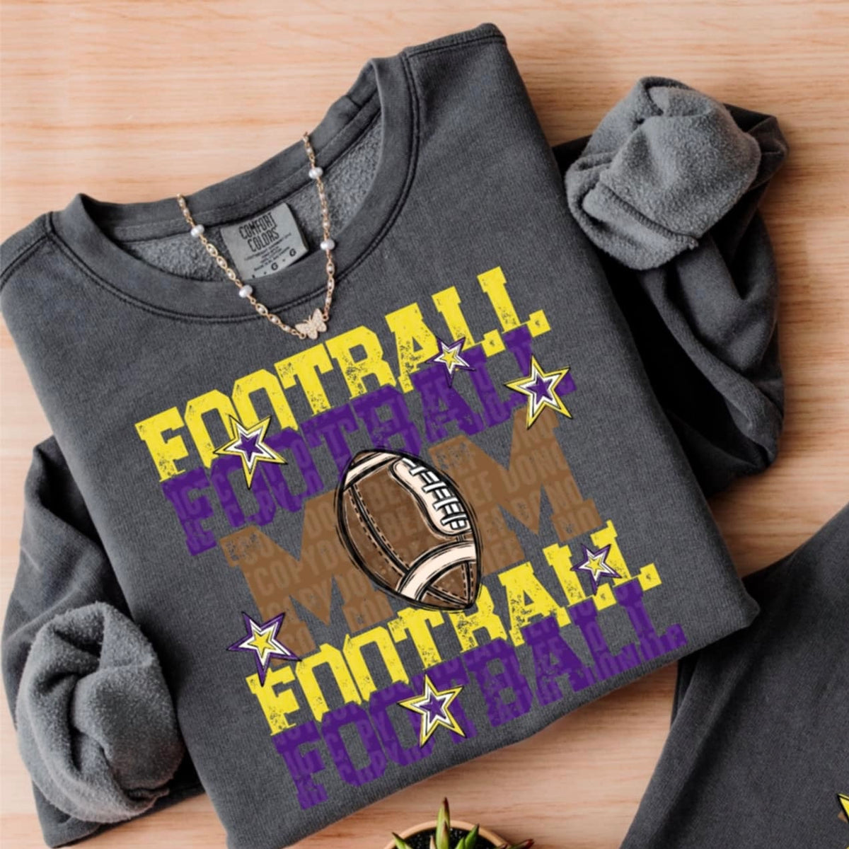 Football Mom SDD purple/yellow