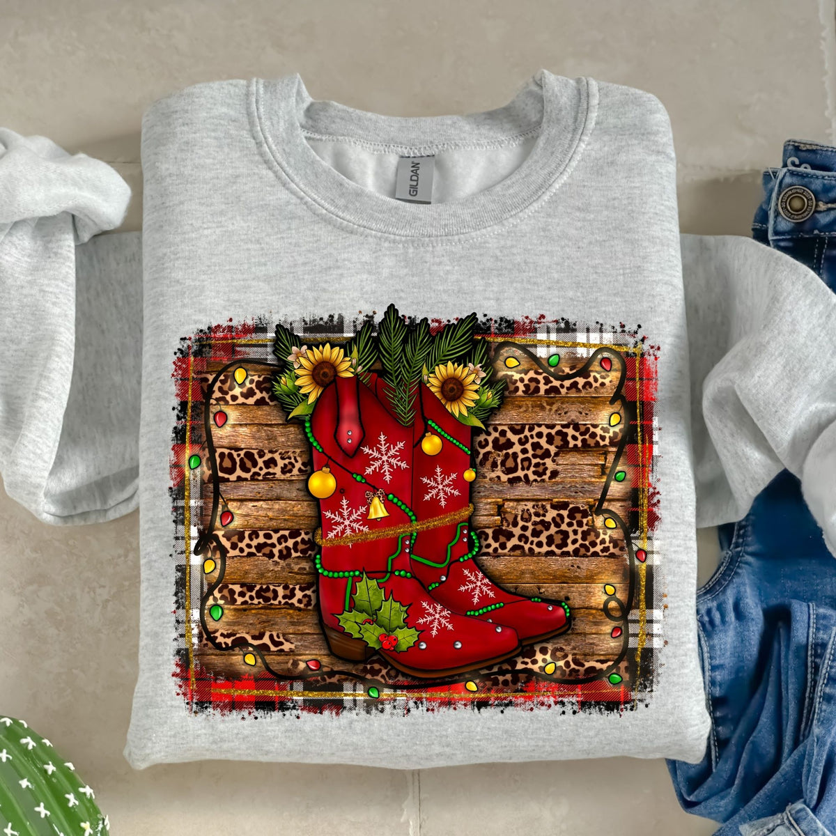 Cowboy Boots Christmas-38597-DTF transfer