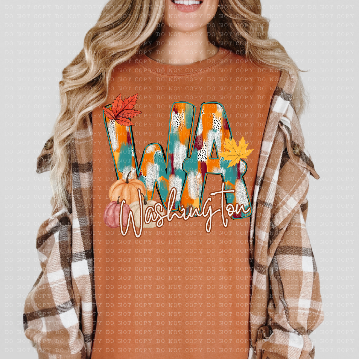 WA Washington Fall Watercolor 59817 DTF Transfer