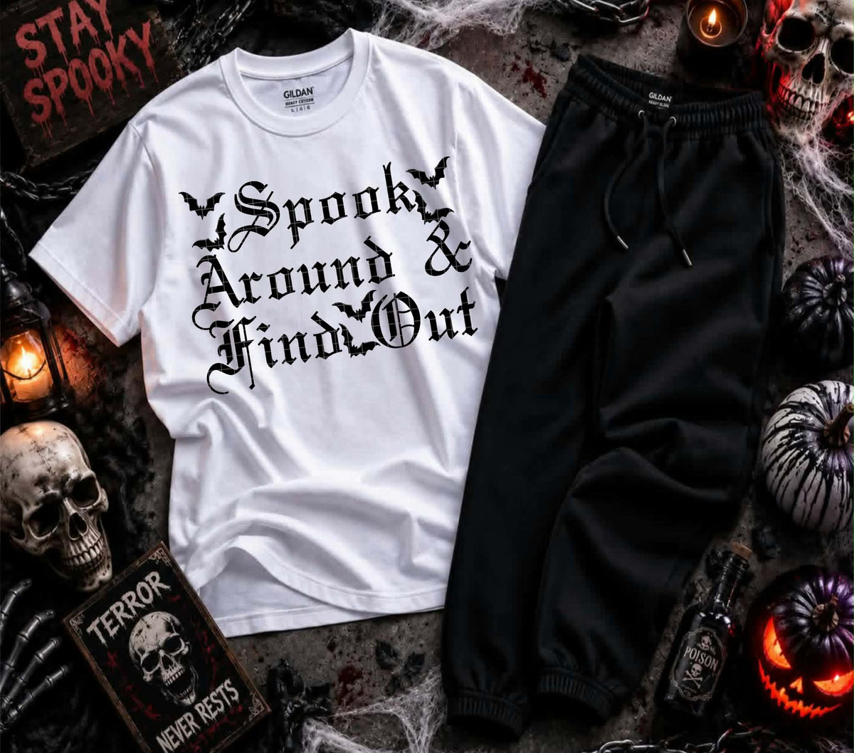 Spook around and find out BLACK  (Linda) DTF Transfer
