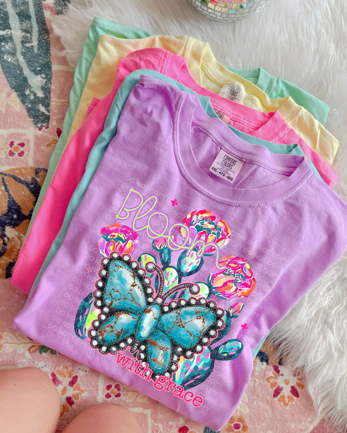 Bloom with grace butterfly and cactus (SCG) DTF Transfer