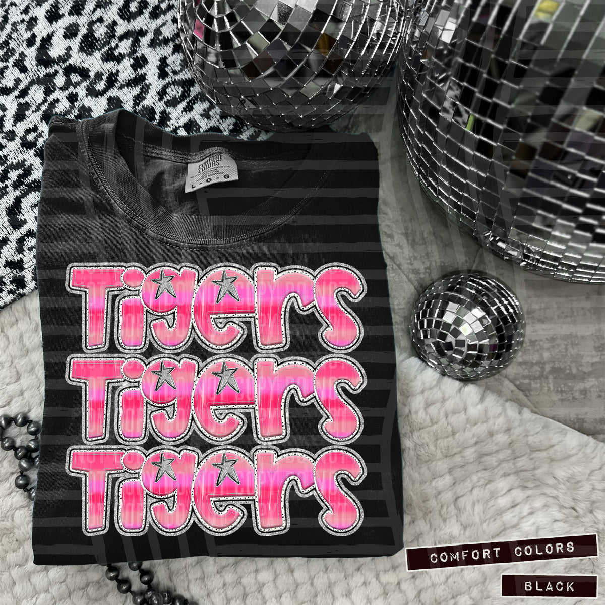 Tigers Pink Stacked (Caplinger) 102016 DTF transfer