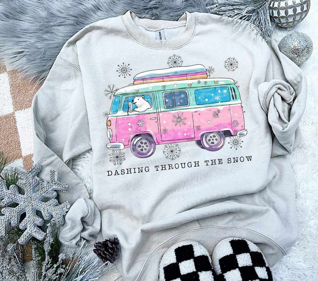 Dashing through the snow van (PH) 65634 DTF transfer