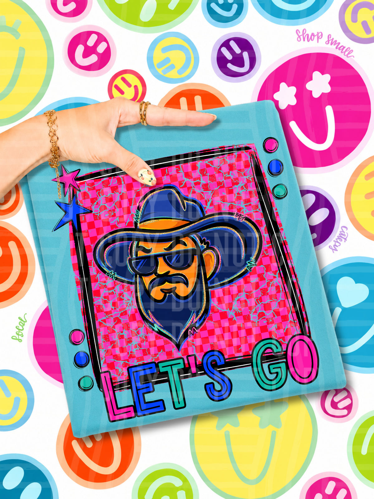 Lets go tailgaters candy mascots (Caplinger) DTF transfer