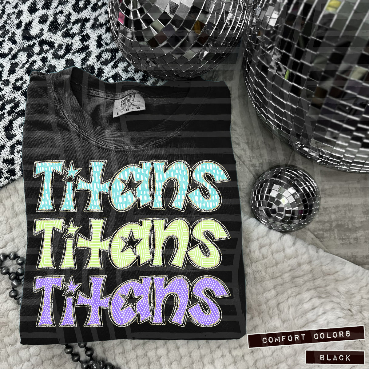 Titans Pastel Star Stacked (Caplinger) 101687 DTF transfer