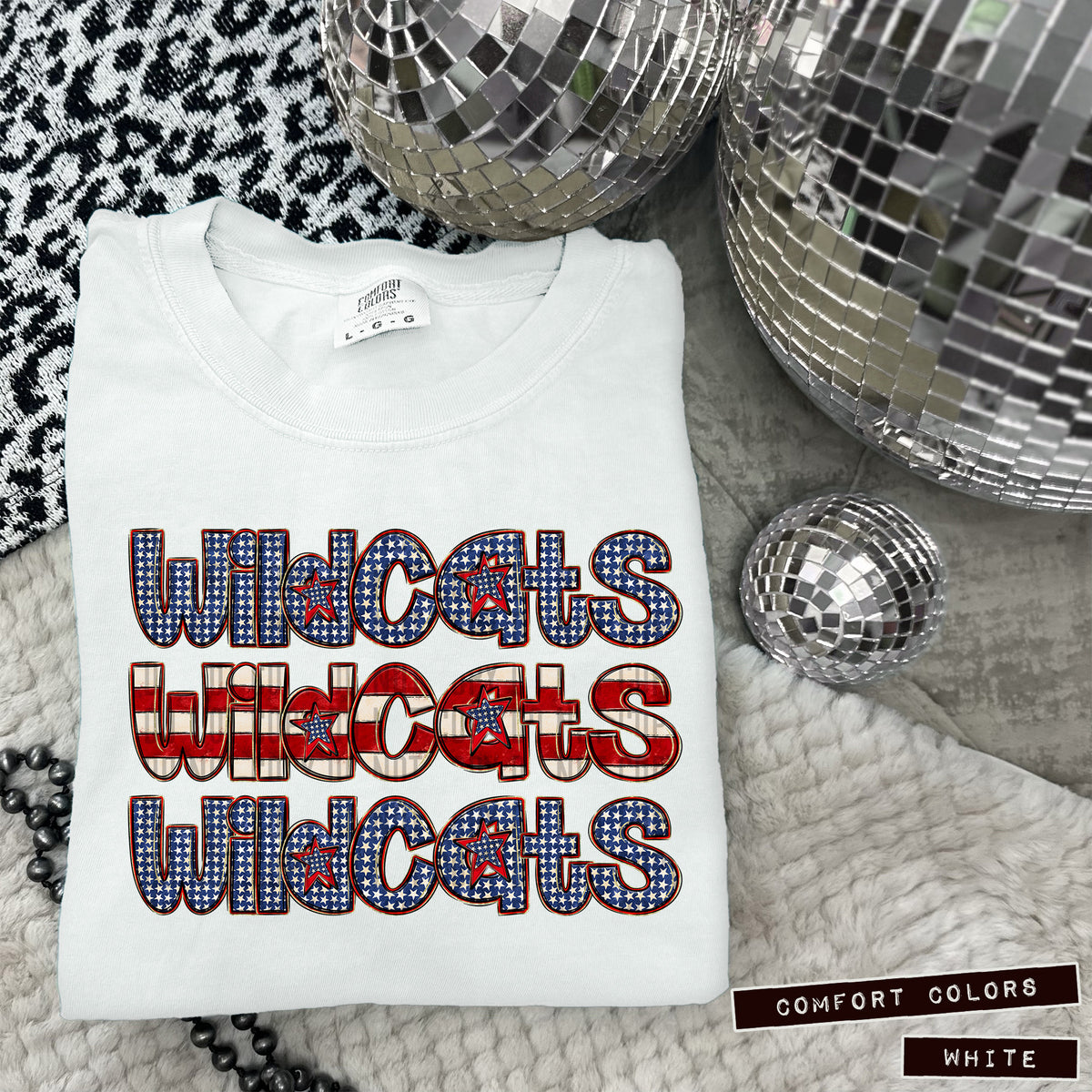 Wildcats RWB stacked (Caplinger) DTF transfer