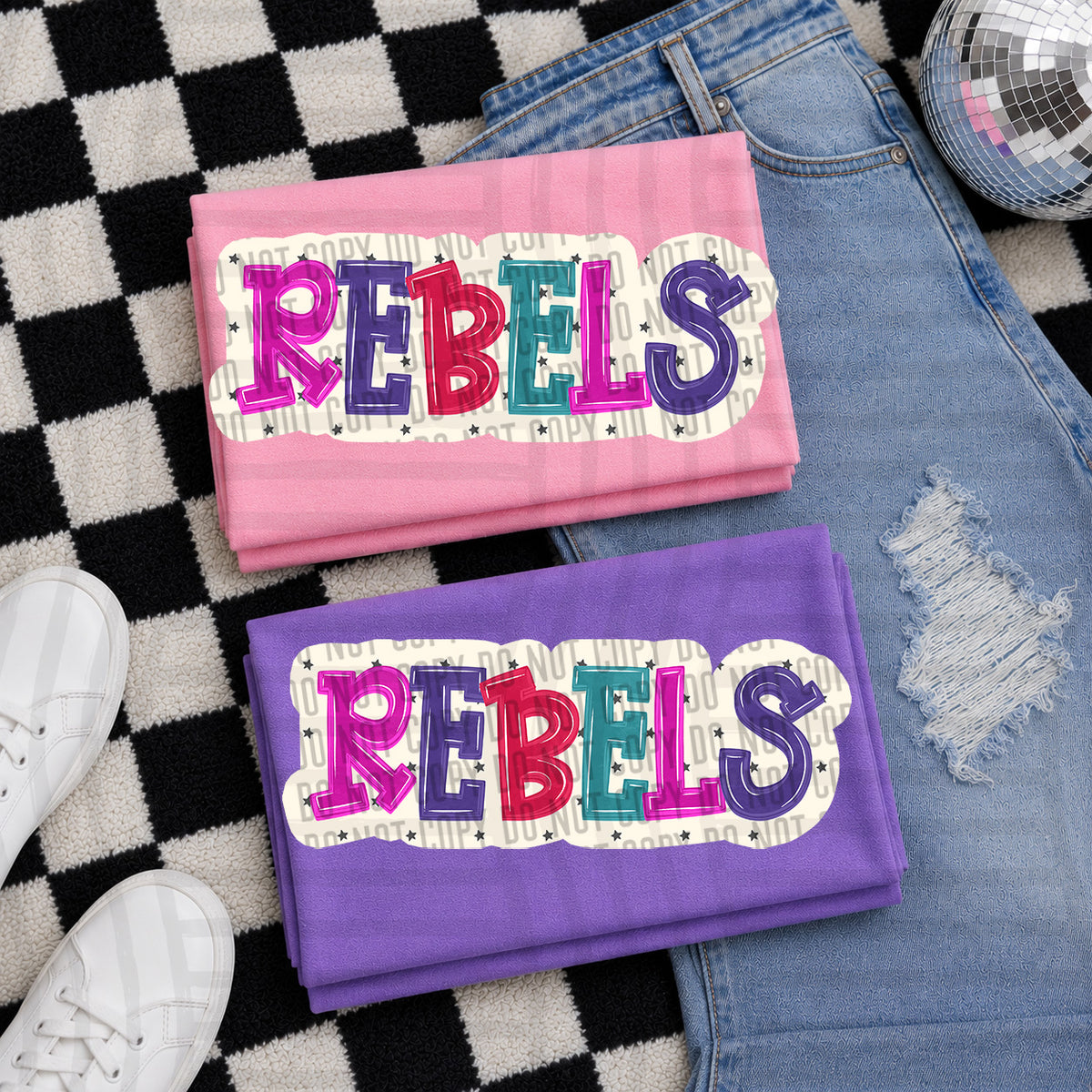 rebels bubble around letters with small stars (Caplinger) DTF Transfer