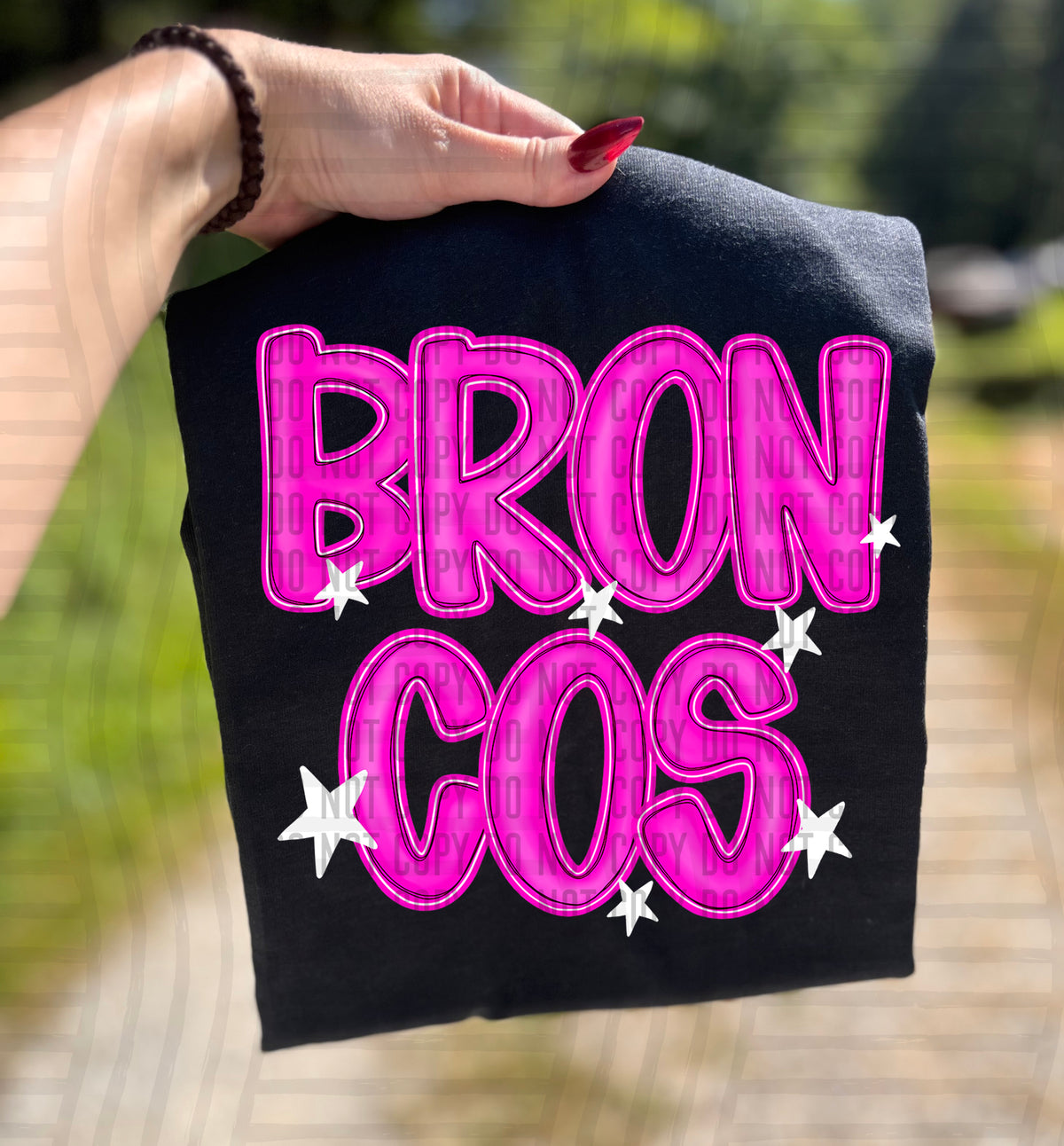 Broncos Pink And Preppy Split 112861 DTF transfer