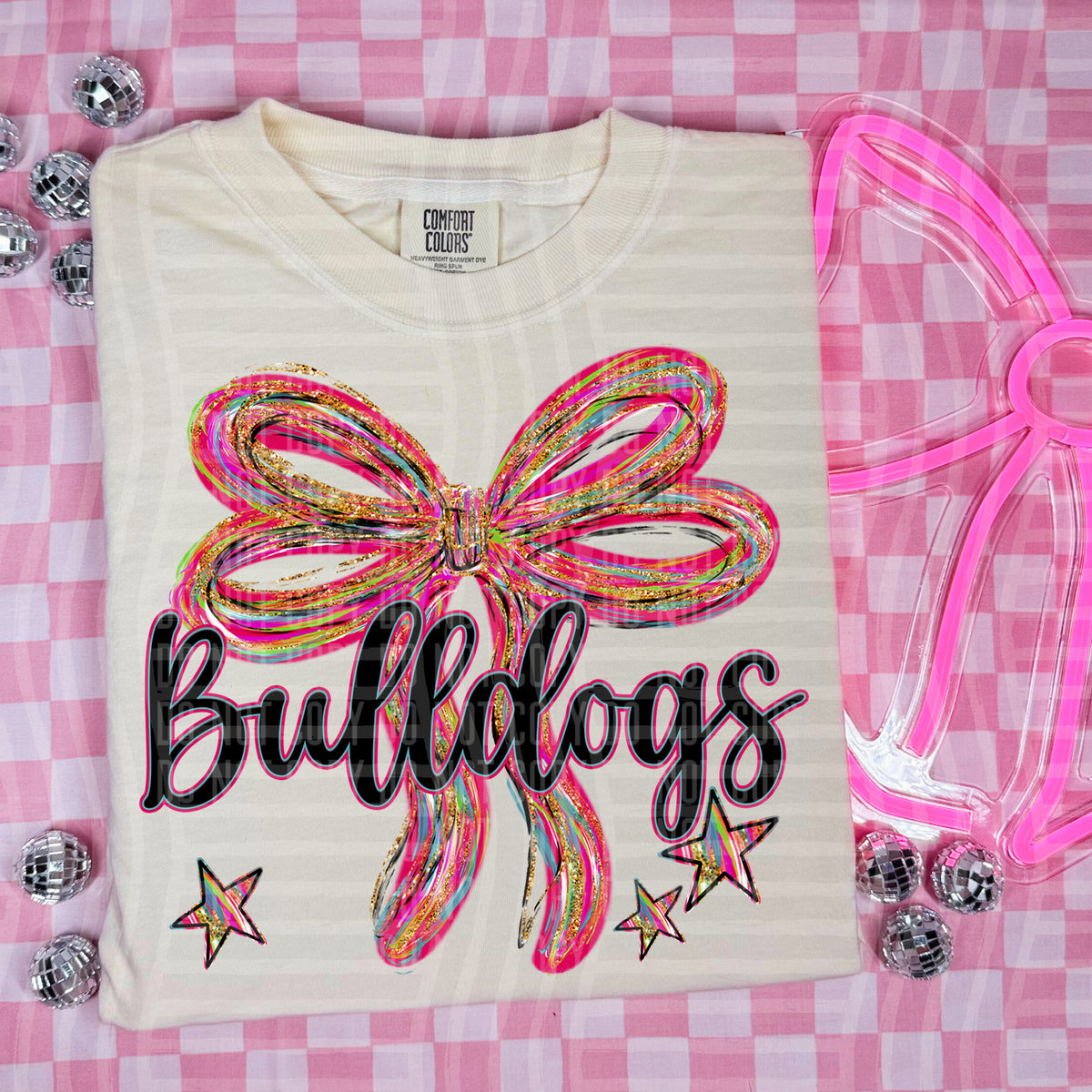 Bulldogs Whimsical Bow (caplinger) DTF transfer