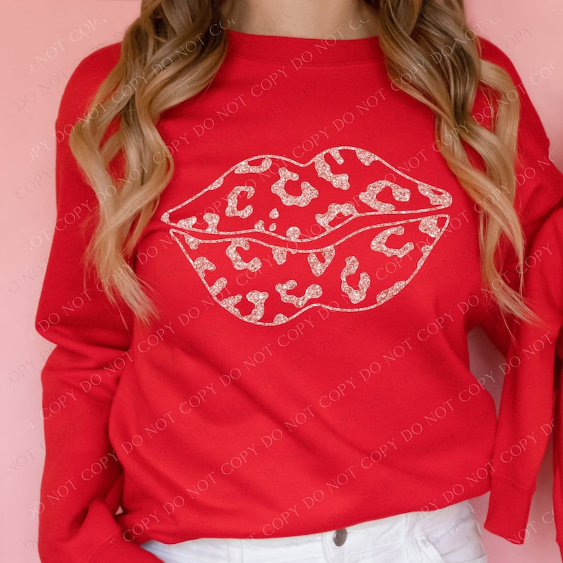 Leopard lips light pink 13610 DTF transfer