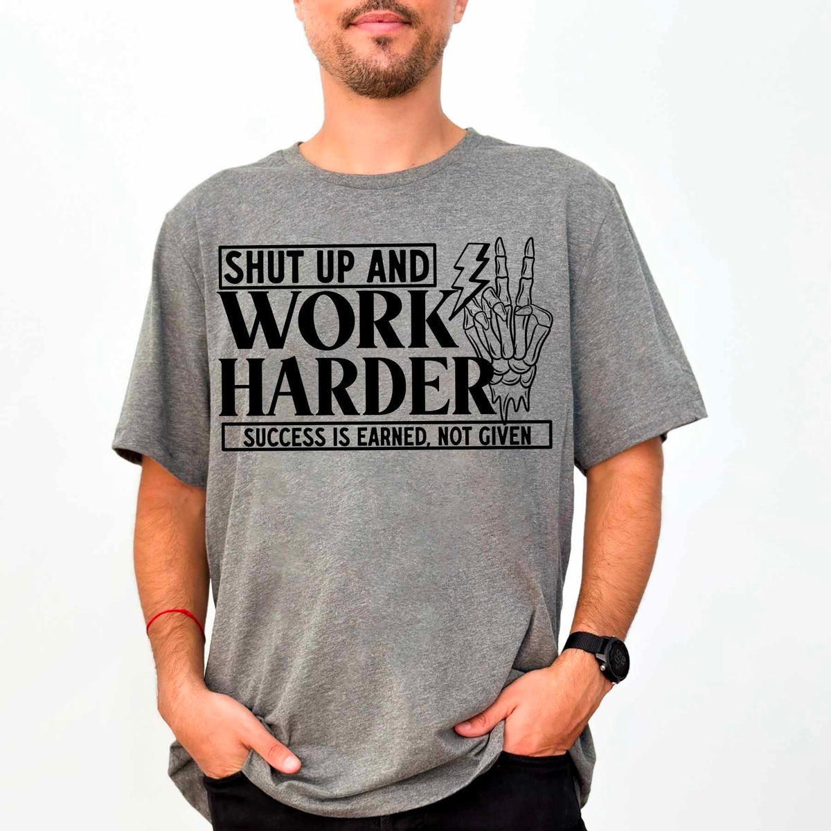 Shut up and work harder BLACK (CSC) 80899 DTF transfer