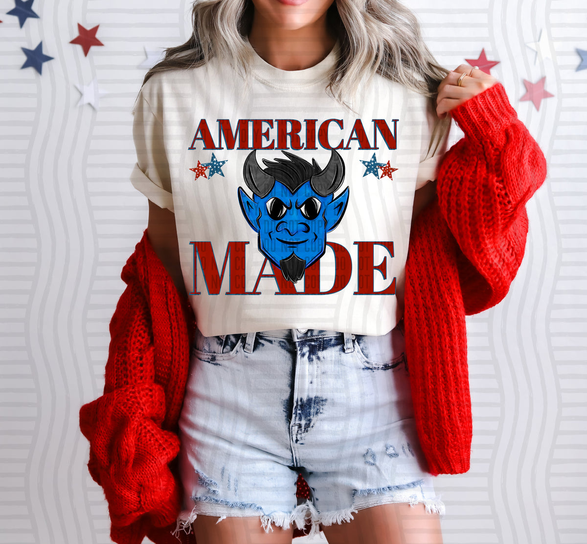 American made Devils (blue) (Caplinger) DTF Transfer