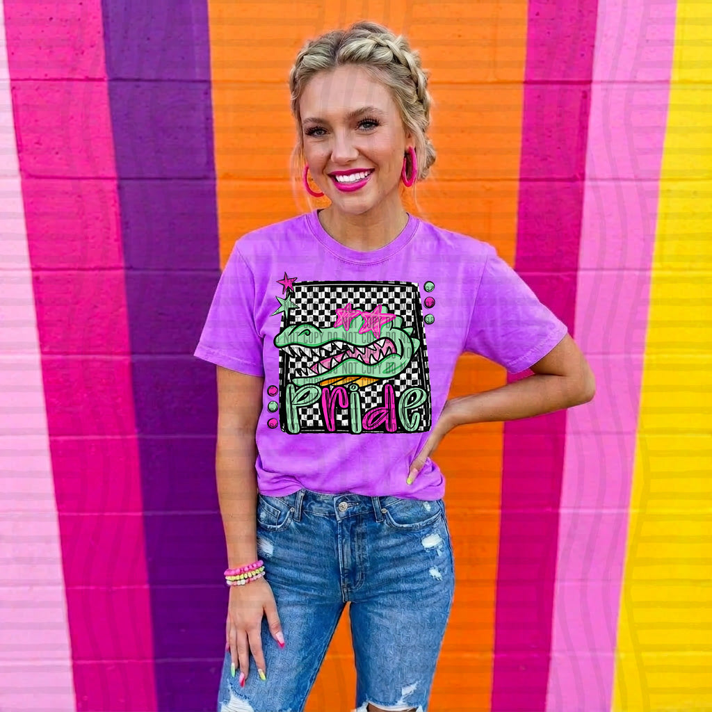 gators_ pride preppy checkered square colorful (Caplinger) DTF Transfer