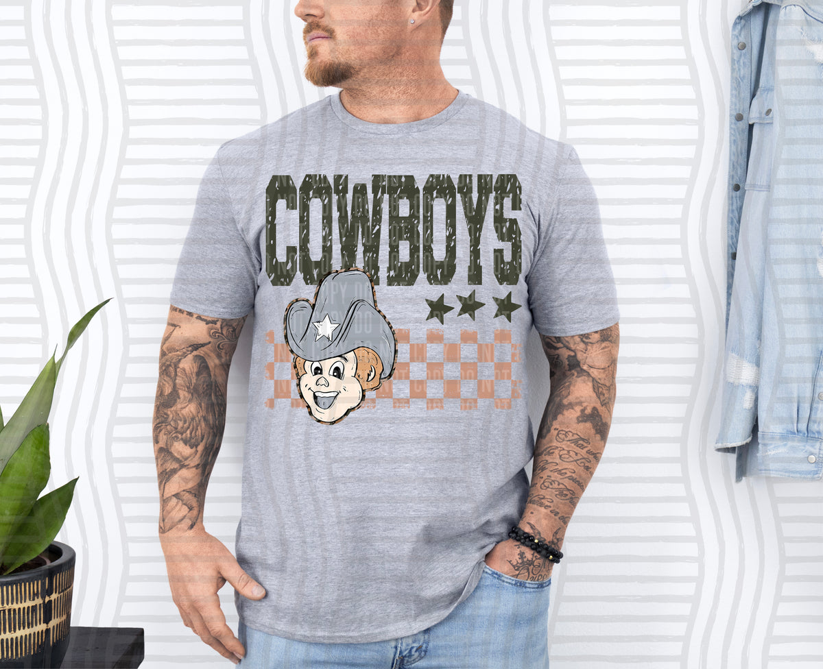 Cowboys Tan Checker (Caplinger) DTF Transfers