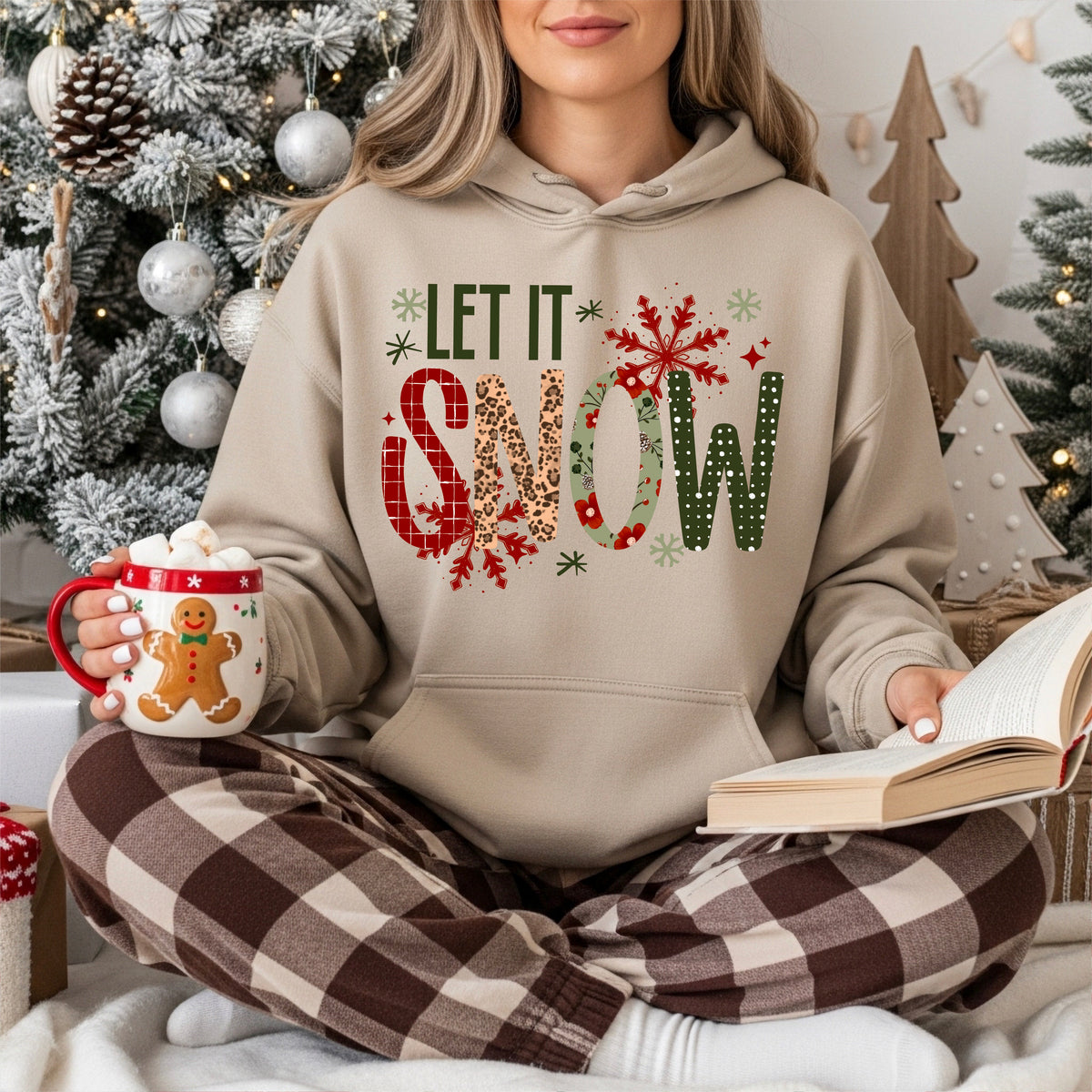 Let it snow floral and leopard (csc) DTF Transfer