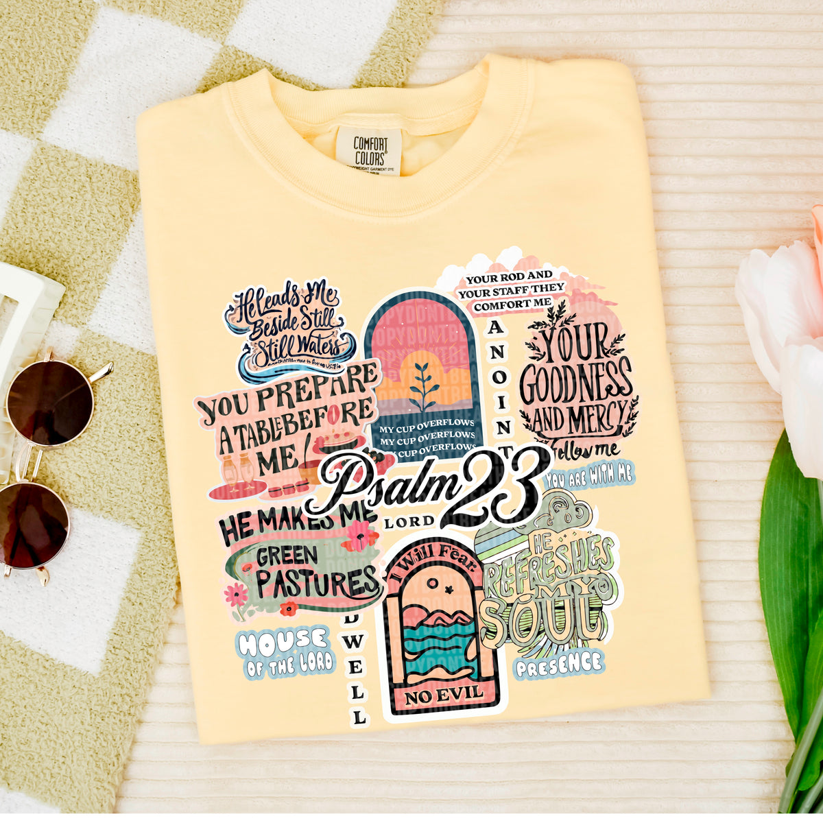 Psalm 23 sticker collage 95450 DTF transfer