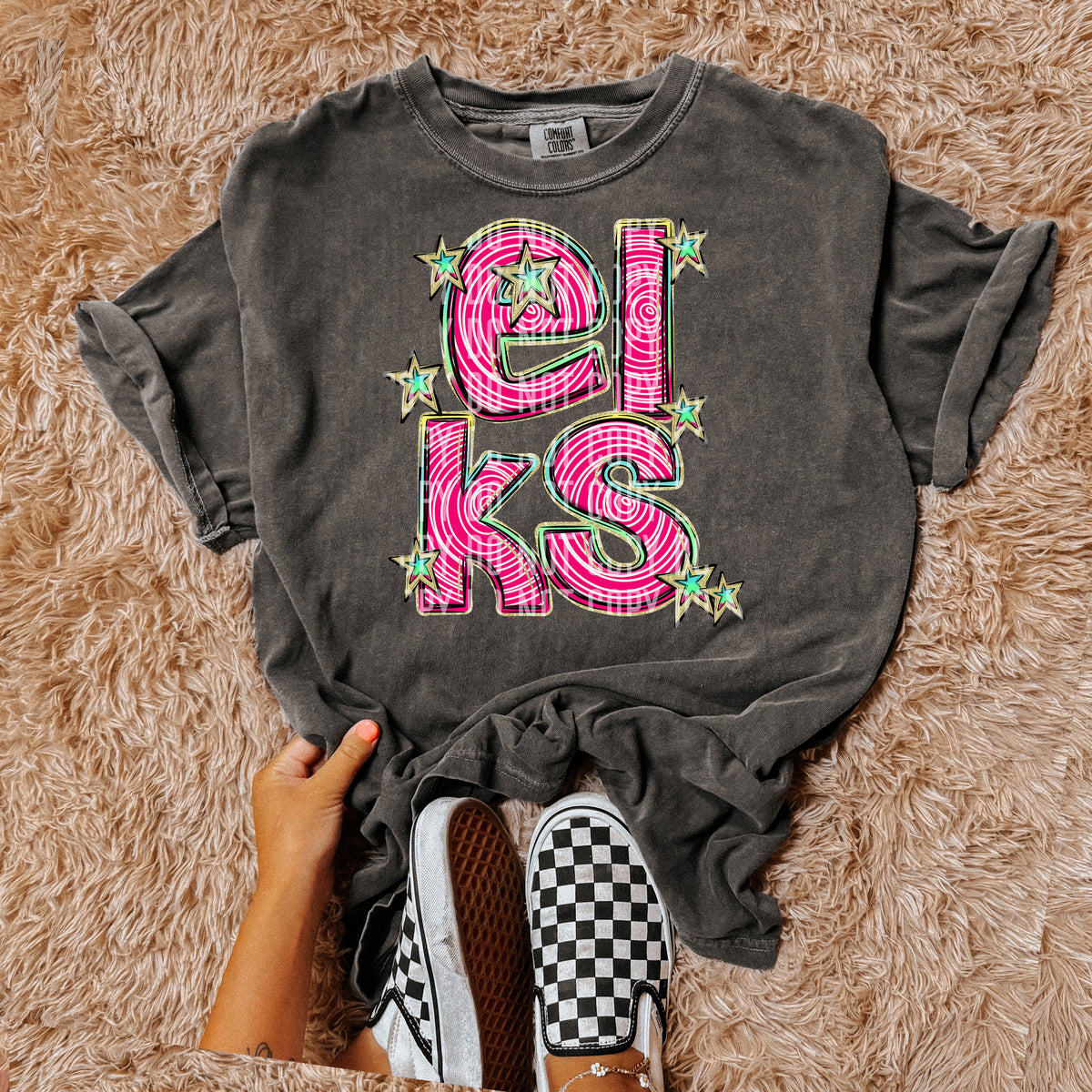 ELKS pink swirl (Caplinger) DTF transfer