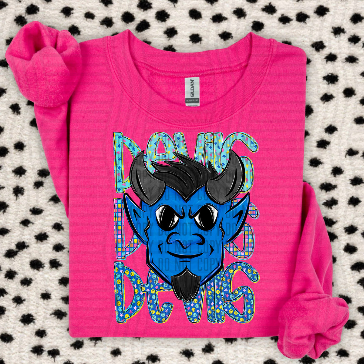 Devils blue chaos stacked (Caplinger) DTF Transfer
