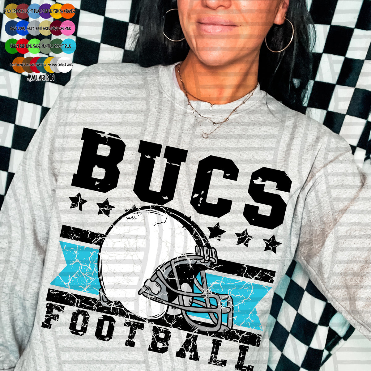 bucs football helmet distressed colors (caplinger) DTF transfer