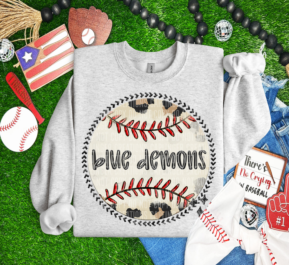 Blue Demons baseball background (Caplinger) DTF transfer