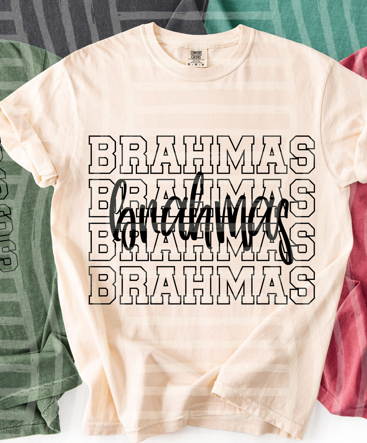 brahmas simple stacked outlines (Caplinger) DTF Transfer