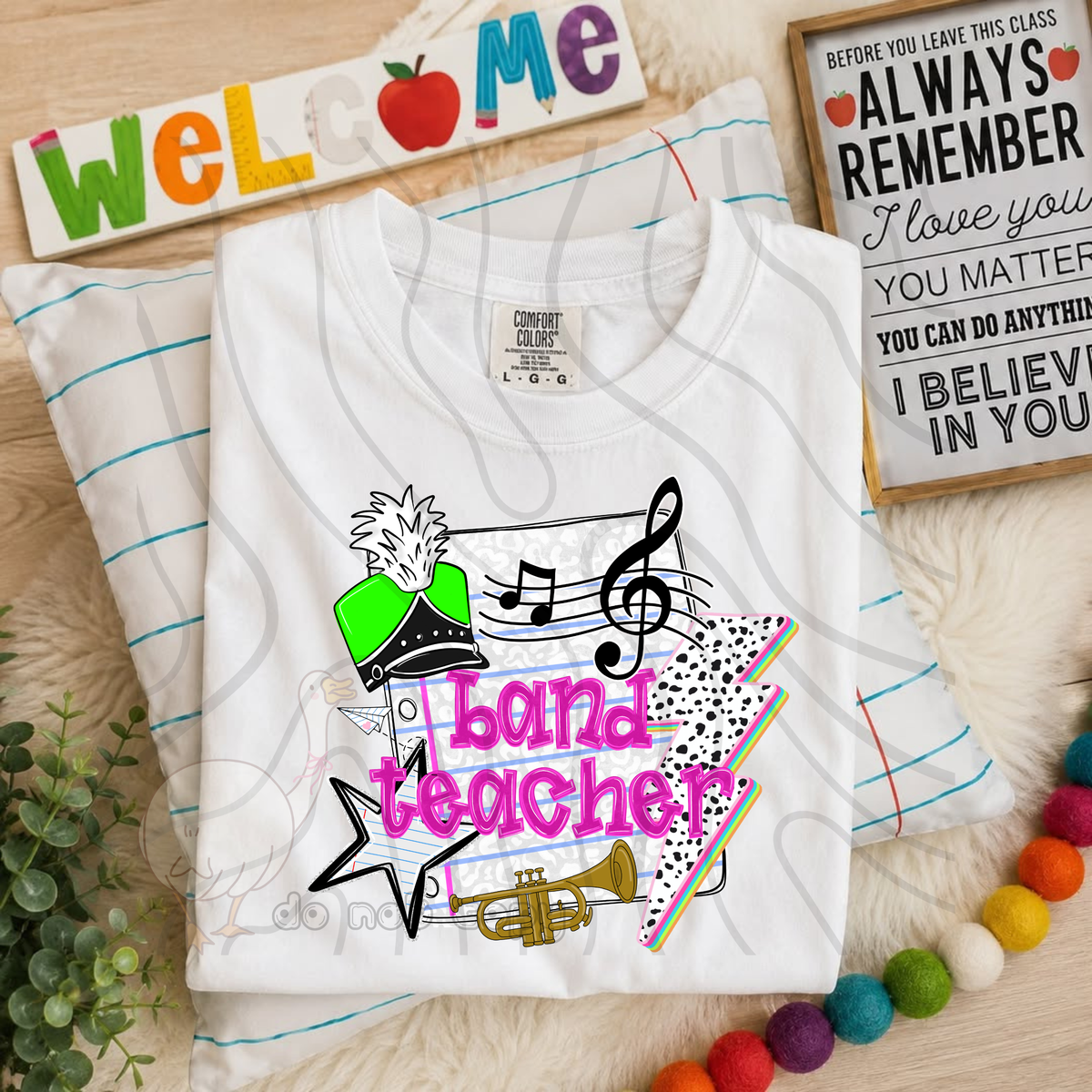 Band teacher rainbow dalmatian lightning bolts (DKD) DTF transfer