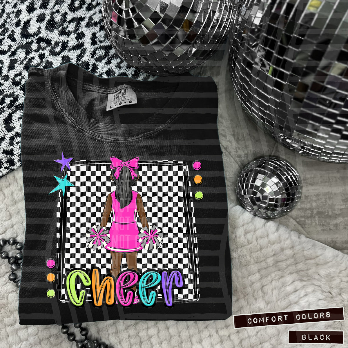 Cheer preppy colorful dark skin black ponytail  (Caplinger)