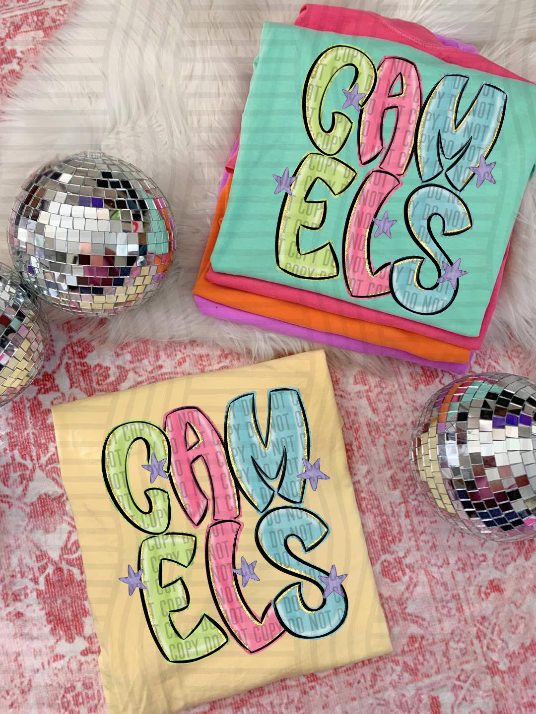 Camels Glittery & Preppy Mascots (Caplinger) DTF transfer